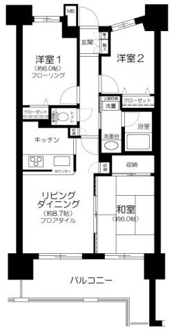 ライオンズプラザ亀有の間取り|間取りです。