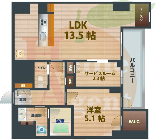 【間取り】 | アンパサンド北新宿 | 1SLDKのお部屋です。