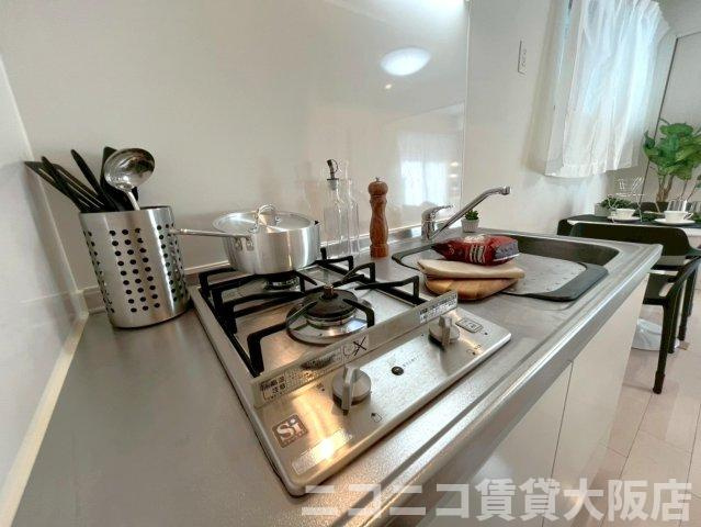 京都市山科区大宅早稲ノ内町のアパートのキッチン|CG画像です。家具家電付きではありません