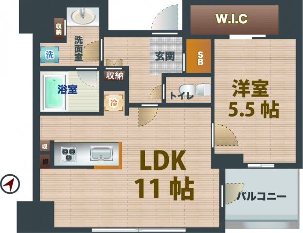 【間取り】 | コンフォリア新中野 | 1LDKのお部屋。