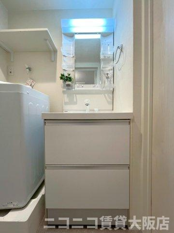 大阪市生野区新今里６丁目のアパートの洗面所|CG画像です。家具家電付きではありません