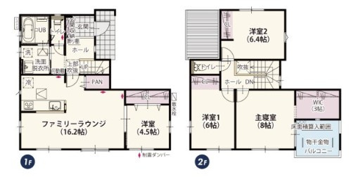 【間取り】 | ワイウッドコート本庄市東五十子 第2期　新築住宅 | ≪1号棟≫