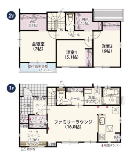 【間取り】 | ワイウッドコート本庄市東五十子 第2期　新築住宅 | ≪3号棟≫