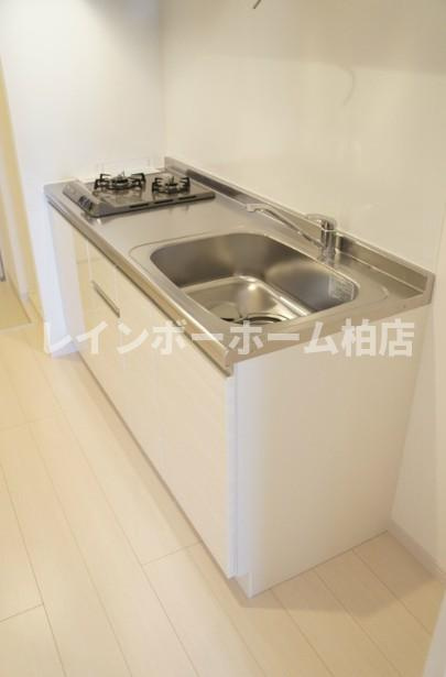 経済的な都市ガス☆二口コンロ☆のキッチン|きれいなキッチンです