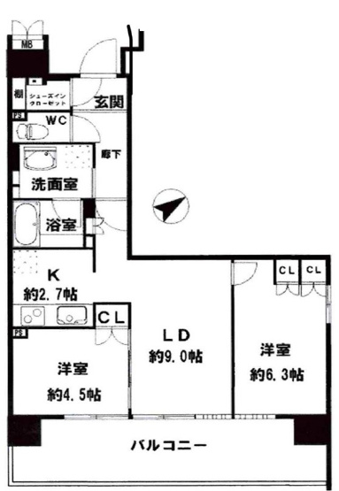 【間取り】 | メイツブラン九条駅前