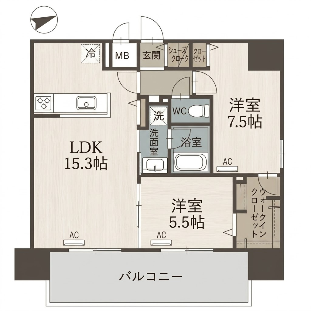 パンドノール住吉大社　東粉浜小学校区の間取り