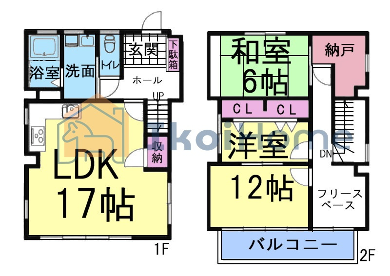 明石市東野町　中古戸建の間取り