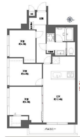 【間取り】 | ダイアパレス三鷹