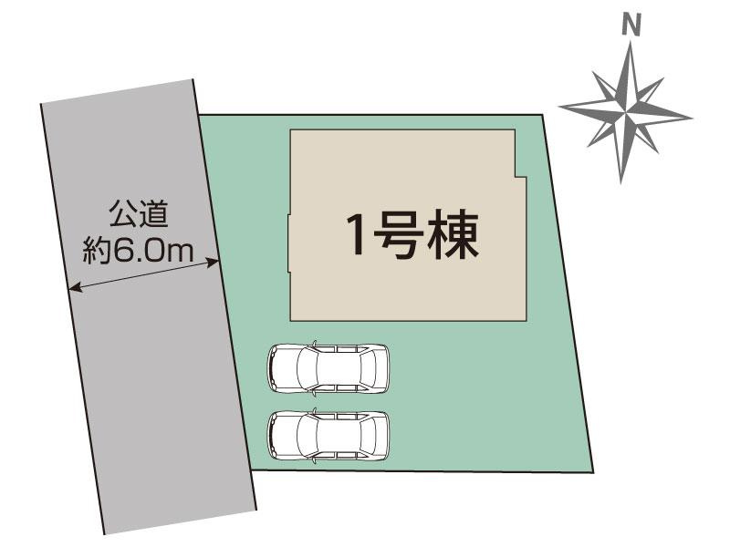 【ブルーミングガーデン】宇都宮市簗瀬町 全1棟の区画図