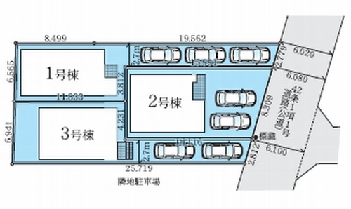 【区画図】 | 【仲介手数料０円】藤沢市善行坂2期　新築一戸建て　全3棟 | 藤沢市善行坂2期　新築一戸建て　全3棟