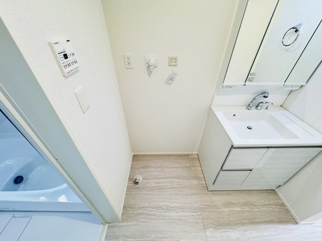 市川市曽谷４丁目新築戸建（曽谷16期）のランドリースペース|洗濯機置き場・乾燥機用ガス栓つき