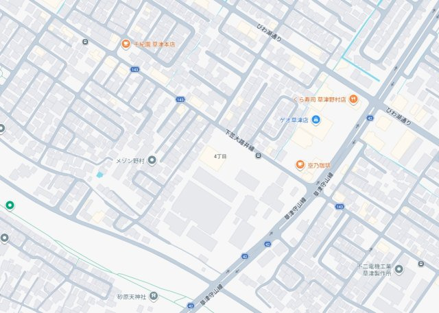草津市野村　新築一戸建ての地図