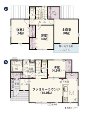【間取り】 | ワイウッドコート寄居町第8期(富田)　新築住宅 | ≪2号棟≫