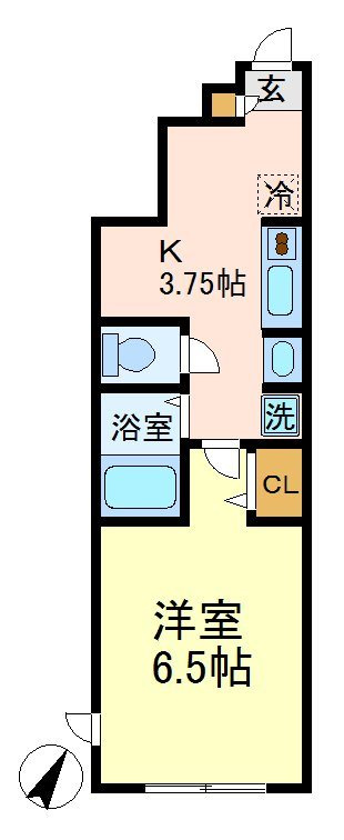 世田谷区桜上水１丁目のアパートの間取り