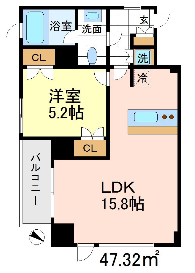 世田谷区成城２丁目の賃貸マンションの間取り