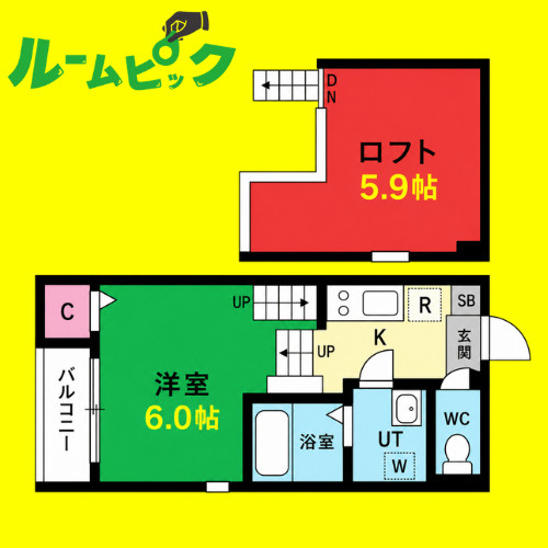 ハーモニーテラス北原町　名古屋市賃貸　仲介手数料無料の間取り