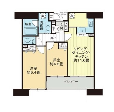 ライオンズマンション川崎宮前町の間取り|間取りです。