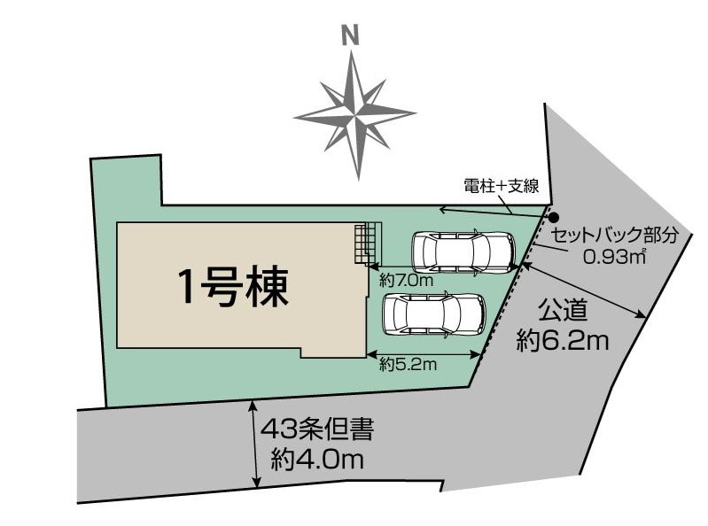 市川市北方３丁目の区画図