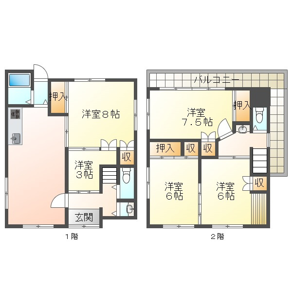 天神町5丁目貸家の間取り