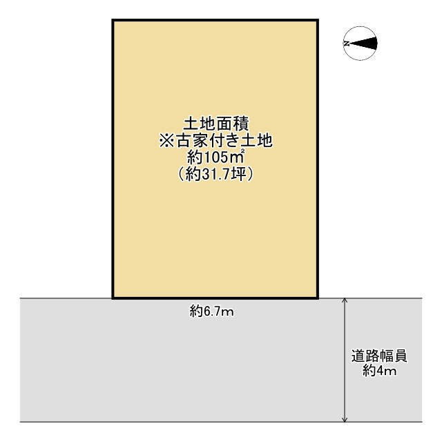 四条畷市二丁通町の土地図