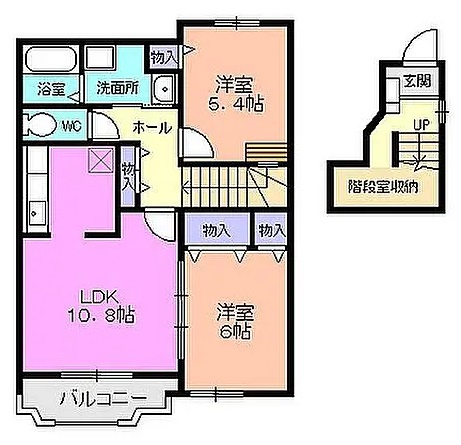 フィールド裕B棟の間取り|反転します。