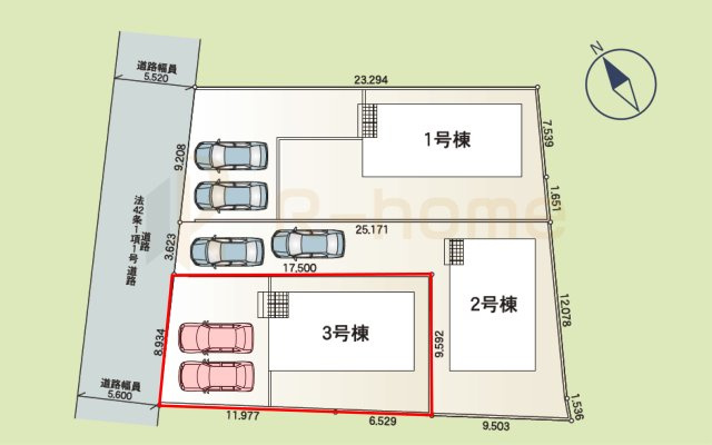 稲敷郡阿見町阿見第7　新築戸建て　3号棟の区画図|大きなお買い物だからこそ、メリット・デメリットを伝えさせて頂きます。
R-homeにお任せください♪