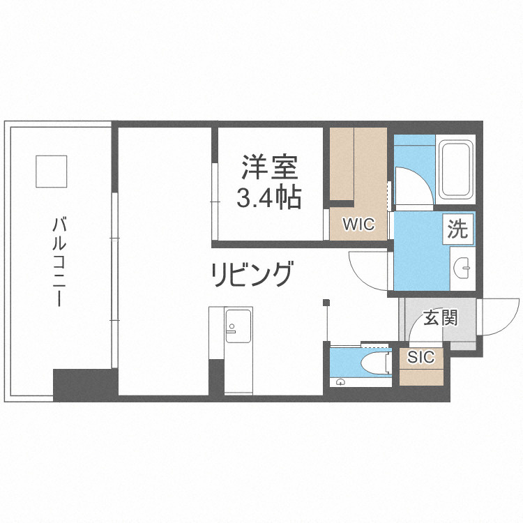 大阪市北区天満橋３丁目の賃貸マンションの間取り