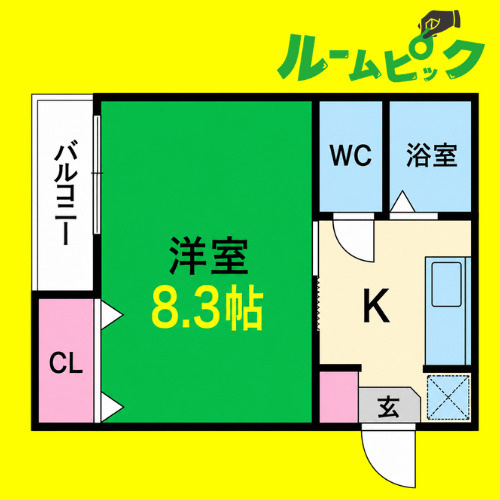 オークハウス桜　名古屋市賃貸　仲介手数料無料の間取り