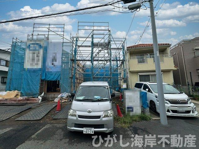 茅ヶ崎市常盤町　新築戸建　全3棟の外観|9月10日撮影　建築中　現地外観