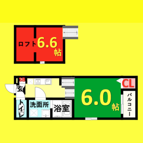 ライブリー鶴舞　名古屋市賃貸　仲介手数料無料の間取り