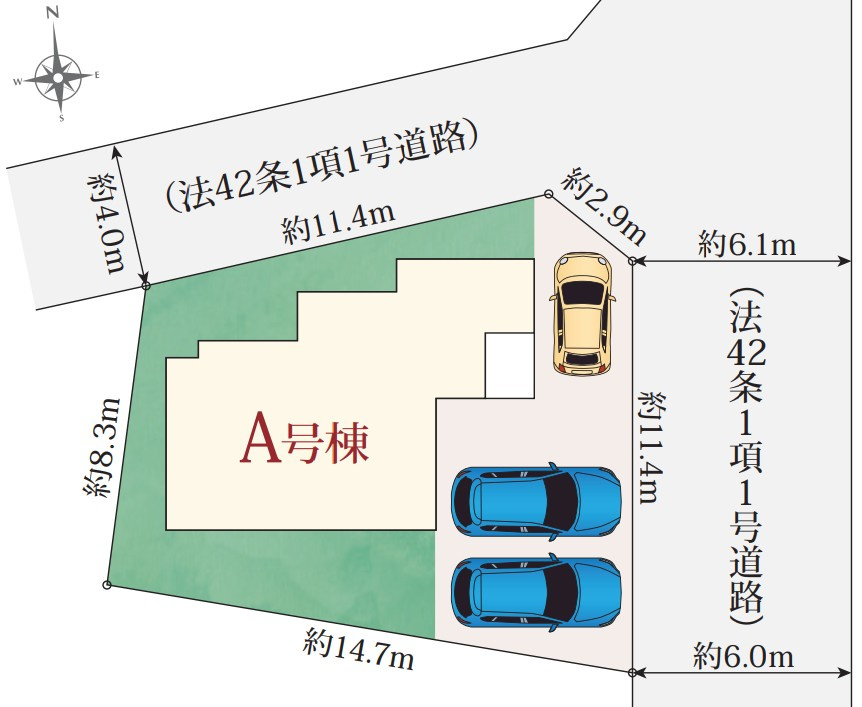 新築戸建　富士宮市淀川町22番　全1棟　A号棟の区画図