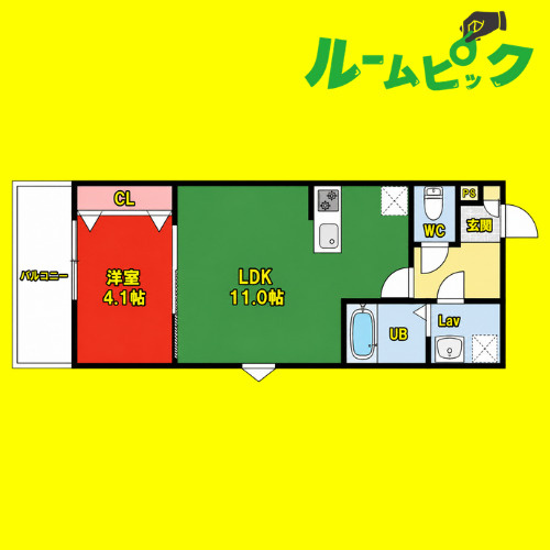 ジーメゾン味鋺エアリー　名古屋市賃貸　仲介手数料無料の間取り