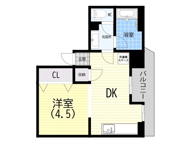 神戸市中央区山本通３丁目の賃貸マンションの間取り