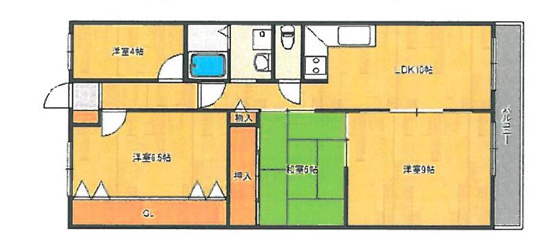 西宮市松籟荘の賃貸マンションの間取り