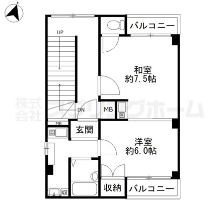 神戸市灘区鹿ノ下通３丁目の賃貸マンションの間取り