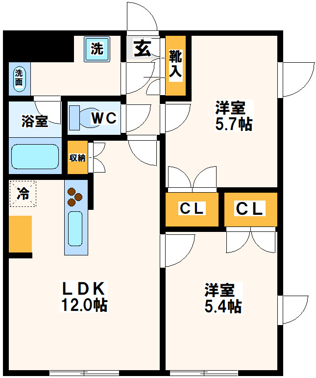 世田谷区赤堤２丁目の賃貸マンションの間取り