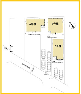 【区画図】 | 相模原市南区大野台4丁目　全3棟 | 配置図