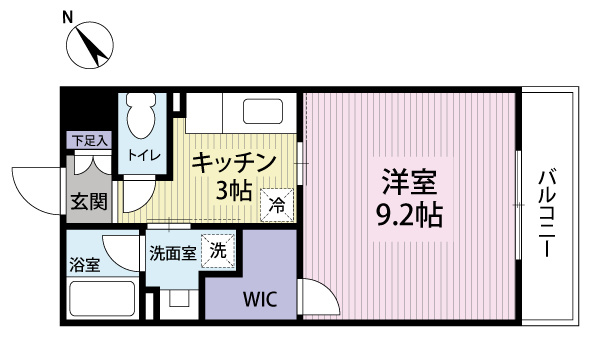 人気のウォークインクローゼットと独立洗面台付きの間取りです♪