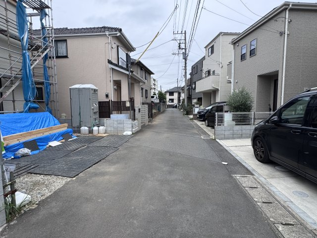 松戸市串崎新田新築戸建の前面道路含む現地写真|西側前面道路