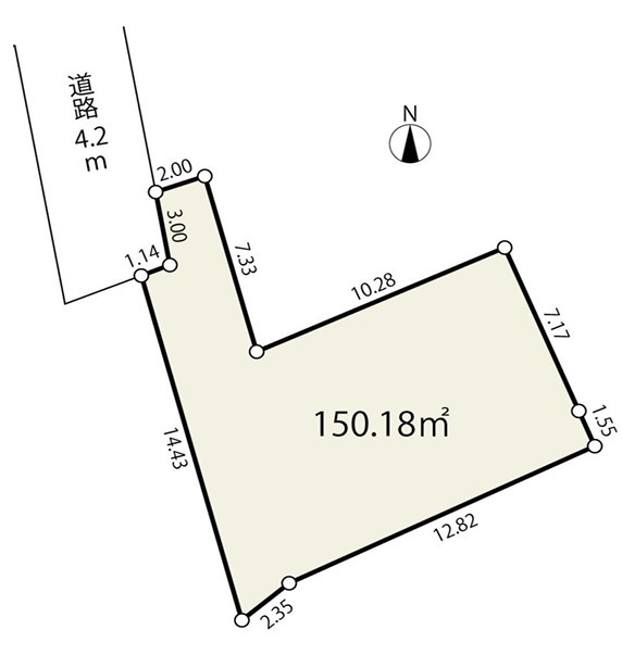 茅ヶ崎市浜竹1丁目　建築条件なし　売地