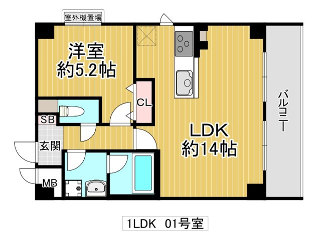 大阪市城東区中浜１丁目の賃貸マンションの間取り