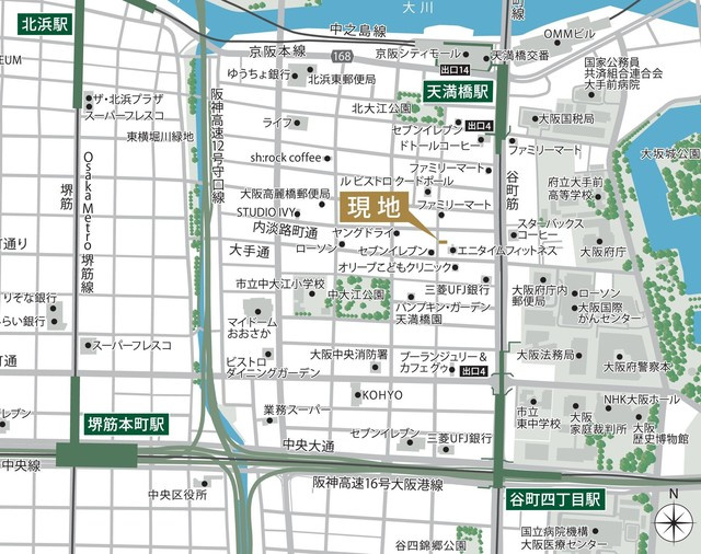 ルフォンプログレ天満橋マークスの地図