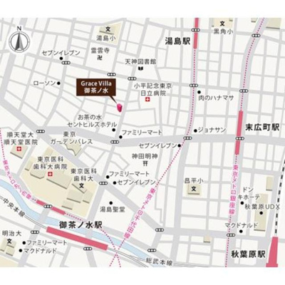 【地図】 | Ｇｒａｃｅ　Ｖｉｌｌａ　御茶ノ水