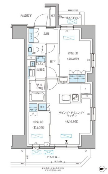 【間取り】 | パークアクシス住吉ガーデンスクエア