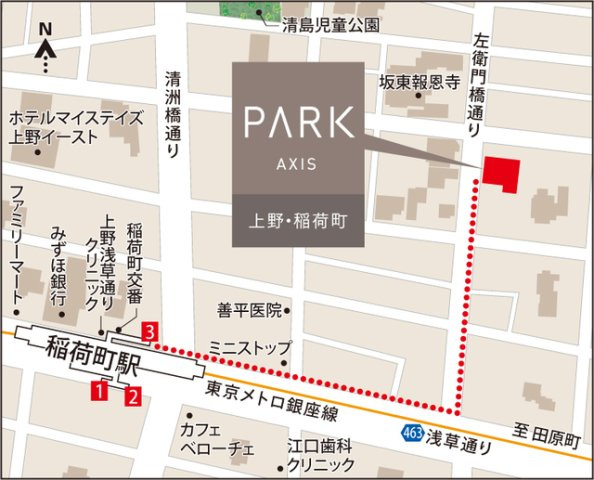 パークアクシス上野・稲荷町の地図