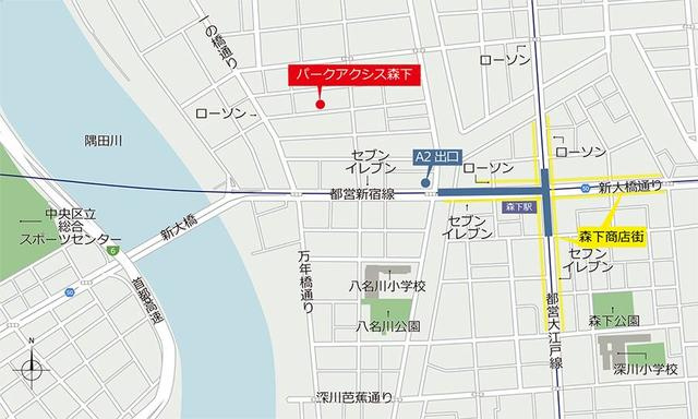 パークアクシス森下の地図