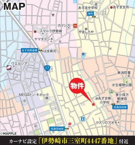 【新築】伊勢崎市三室町　限定１棟　いろどりアイタウン　新築建売の地図