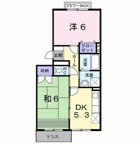 サニーヒルズＡの間取り