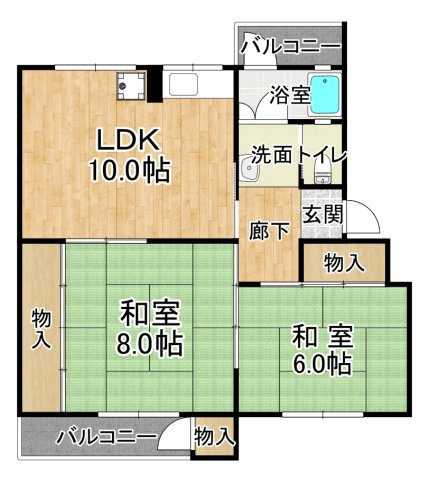 鶴甲(ツルカブト)の間取り