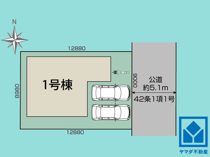 八幡市八幡長田　1期の区画図